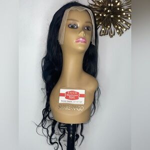 13x6 (180% density) 30” 100% human Brazilian Remy Black Lace Front Wig